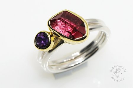 Ring mit Amethyst und Turmalin