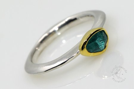 Ring aus Silber und Gold mit Turmalin