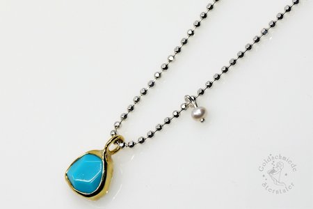Halsschmuck mit Türkis und Süßwasserperle