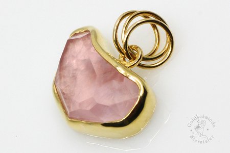 Anhänger, 925 Silber, 750 Gold Morganit