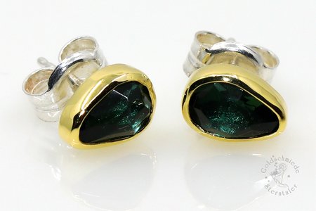 Ohrstecker in Silber und Gold mit Turmalin