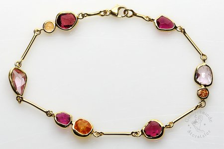 Armband, 750 Gold mit Turmalin und Morganit
