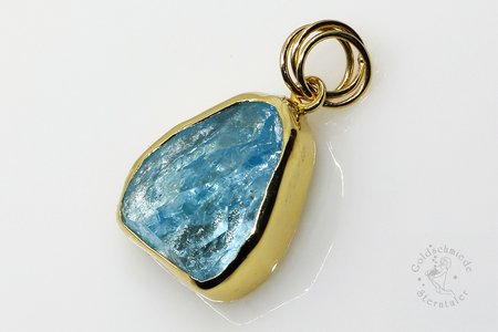 Anhänger aus Silber und Gold mit Aquamarin