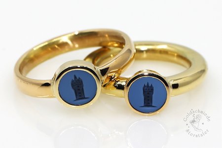 Trauringe aus 750 Gold mit Lagenstein